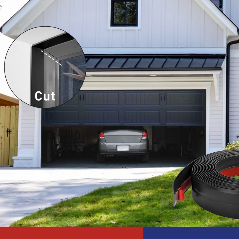 FOSLUOC Garage Door Seal Top and Sides Seal Strip Black