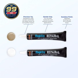 MagicEzy Bath & Sink RepairEzy - Repair Kit - Porcelain, Acrylic, Enamel Sink, and Fiberglass Bathtub Repair Kit - Shower Base Refinishing - Chipped Repair Kit (Beige & White)