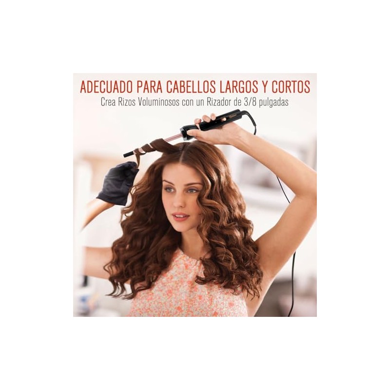 Rizador de 3/8 pulgadas, Varita Rizadora de 9mm, Rizador Cerámico