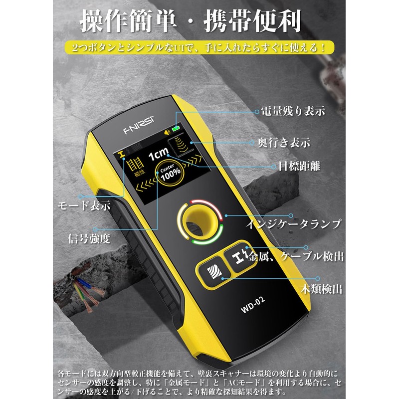 KKYOYRE Wall Detector, Back-wall Detector, Underlayment Sensor, Ground Checker, Bidirectional