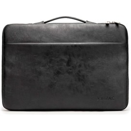 Kinmac 360° Protective Water Resistant Laptop Sleeve case Bag with Handle (Black PU, 12.5 inch-13.3 inch)