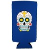 Sugar Skull Funny Slim Can Coolie (Royal Blue)