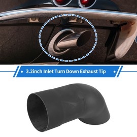 X AUTOHAUX 3.15" ID Inlet Turn Down Exhaust Tip T304 Stainless Steel Surface Blasting Mandrel Bend Elbow Tube 9.06" 230mm Overall Length Black