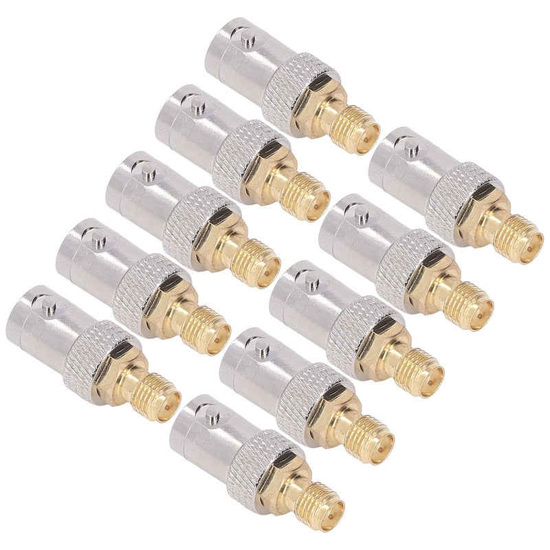 10Pcs RF Coaxial Cable Adapter SMA Female to BNC Female