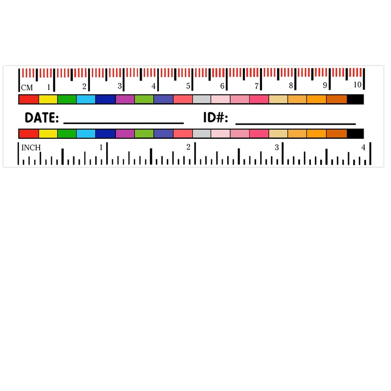 Self-Adhesive Wound Measurement Tools Sticker 100 pcs Wound Measuring Ruler
