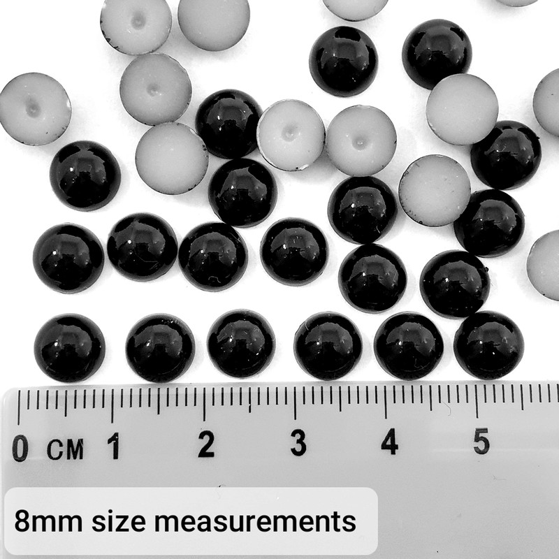 MajorCrafts® 200pcs 8mm Flat Back Half Round Resin Pearls Craft