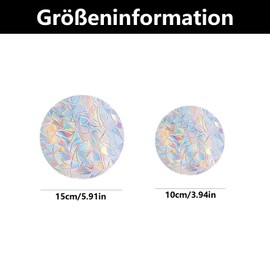 10 Stück Regenbogen Folie Fenster, Vogelschutz Fenster, Suncatcher Sticker, Fensterfolie Regenbogeneffekt, für Stoppt Vögel Türfenster Esszimmer Schlafzimmer