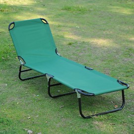 Outsunny 3-Position Adjustable Backrest Chaise Chair Lounger with Lightweight Frame Great for Pool or Sun Bathing Green