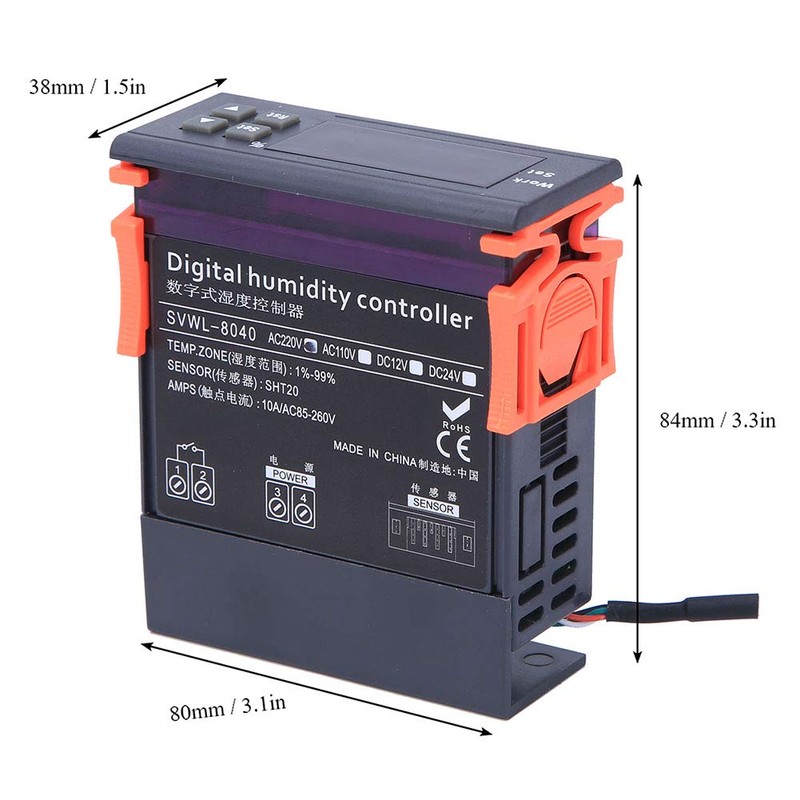 Jadeshay Humidity Controller,Digital Air Humidity Control Switch 220V Air Hygrometer