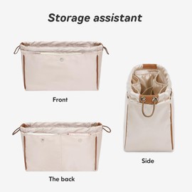 GIVLEFLY，Drawstring，Purse Organizer, Satin material Bag Organizer Insert Purse Organizer For Tote, Handbag,Silk fabric，Portability (Small)