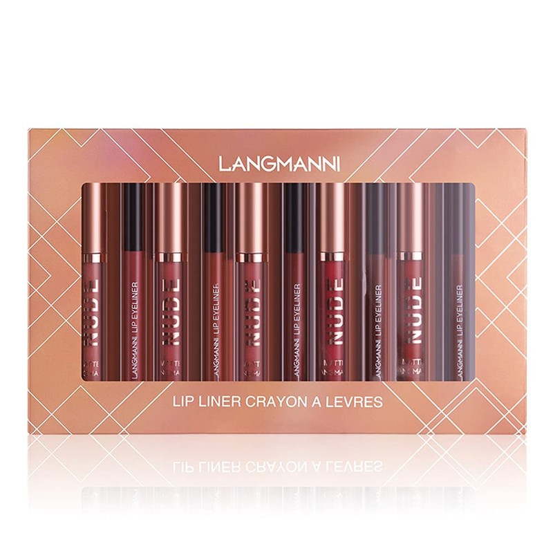 6 Pcs Velvety Matte Lip Gloss + lip Liner Set