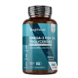 Omega 3 Fish Oil Triglycerides - 2000mg per Serving - 180 Softgels