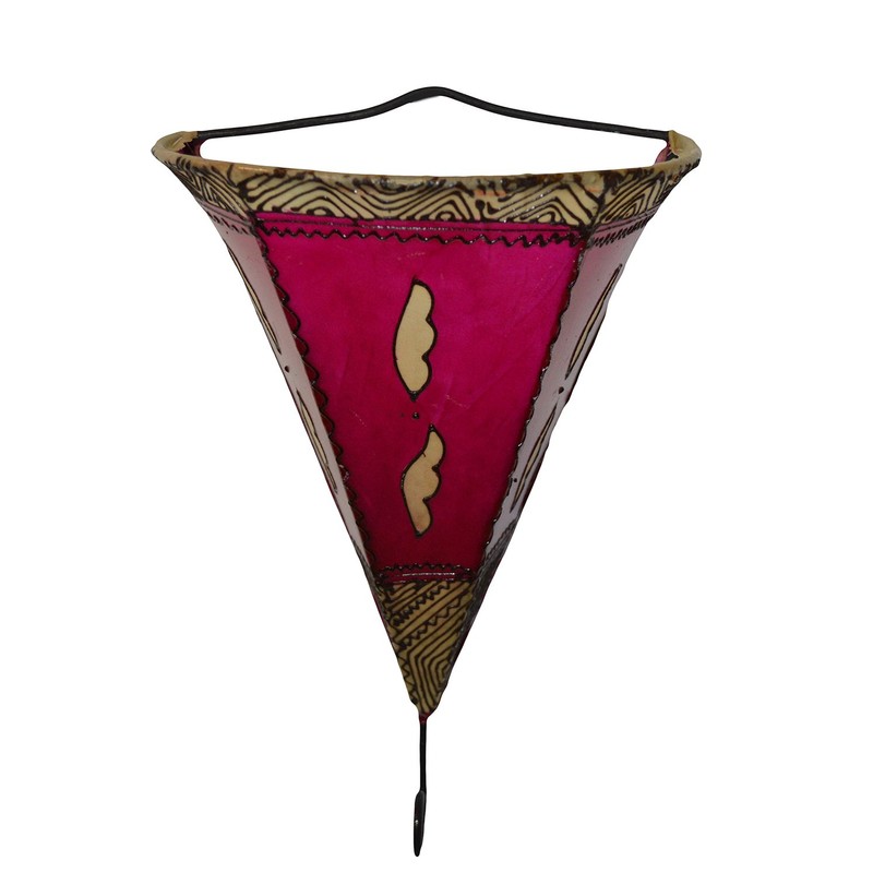 Henna Lamps & Sconces Moroccan Handmade Goat Leather Sconce Henna