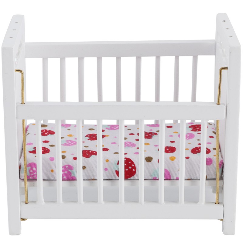 1:12 Dollhouse Mini Bed Model with Mattress Simulation Furniture Model