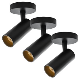 JARLSTAR LED Ceiling Spotlight 5 CCT Selectable Spot Light Adjustable Flush Mount Light Fixture 12W CRI 90+ for Living Room Bedroom, Black, 3 Packs