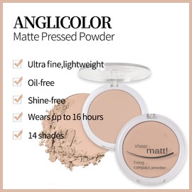 AQUAPURITY - PHOERA Sheer Matte Fixing Powder Makeup Base Fixer Setting Powder Foundation Fixing Compact Pressed Powder Long Lasting Make Up Fixer Skin Vitamin E Beauty Blender (204 Buff Beige…)