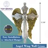 Top Brass Decorative Angel Wing Wall Cross – Gold and