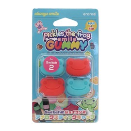 Eramd Switch 2 Joicon 2 Analog Stick Caps Frosted Pickle Blue & Red Set of 4
