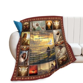 Christian Jesus Blanket Inspirational Bible Verse Religious Faith Healing Prayer Throw Scripture Spiritual Catholic Gifts for Men Women Boys Girls Kids Adults Plush Fuzzy Fleece Decor 40''X50''