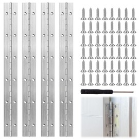 Piano Band Stainless Steel 30 cm Hinge Stainless Steel Hinge with Holes Piano Hinge Screw Included for Pianos Cabinet Doors Pack of 4 with Screwdriver