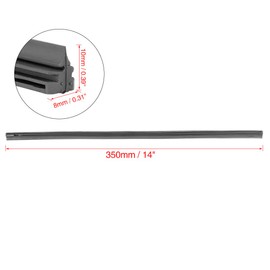 X AUTOHAUX 2pcs 350mm 14inch 8x10mm 3 Section Rubber Car Wiper Blade Refills