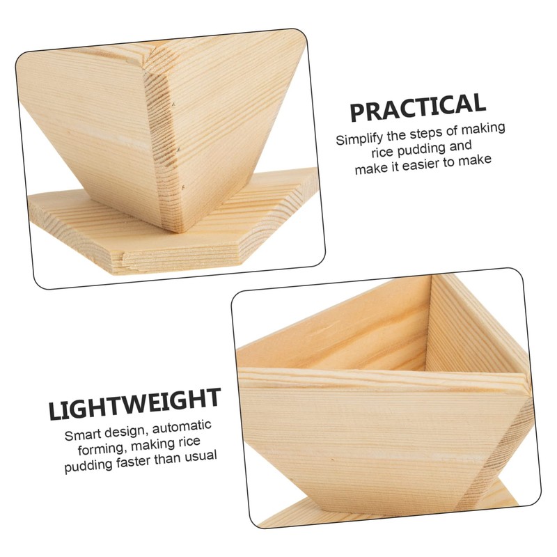 KICHOUSE Wooden Food Molds Rice Dumpling Molds Set Handmade Simple