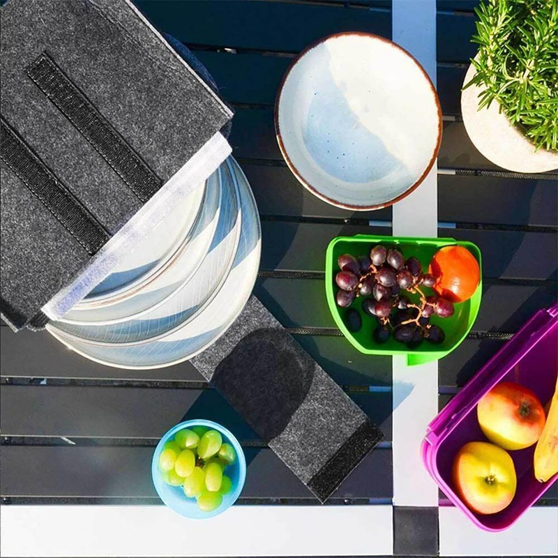 Camping Tableware Storage Felt Bag with Dividers,Camping Accessories for Motorhome