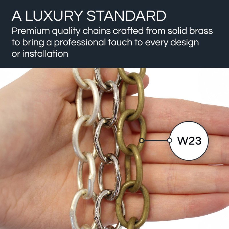 RCH Hardware CH-42W-AB-3 | Decorative Solid Brass Chain for Hanging,