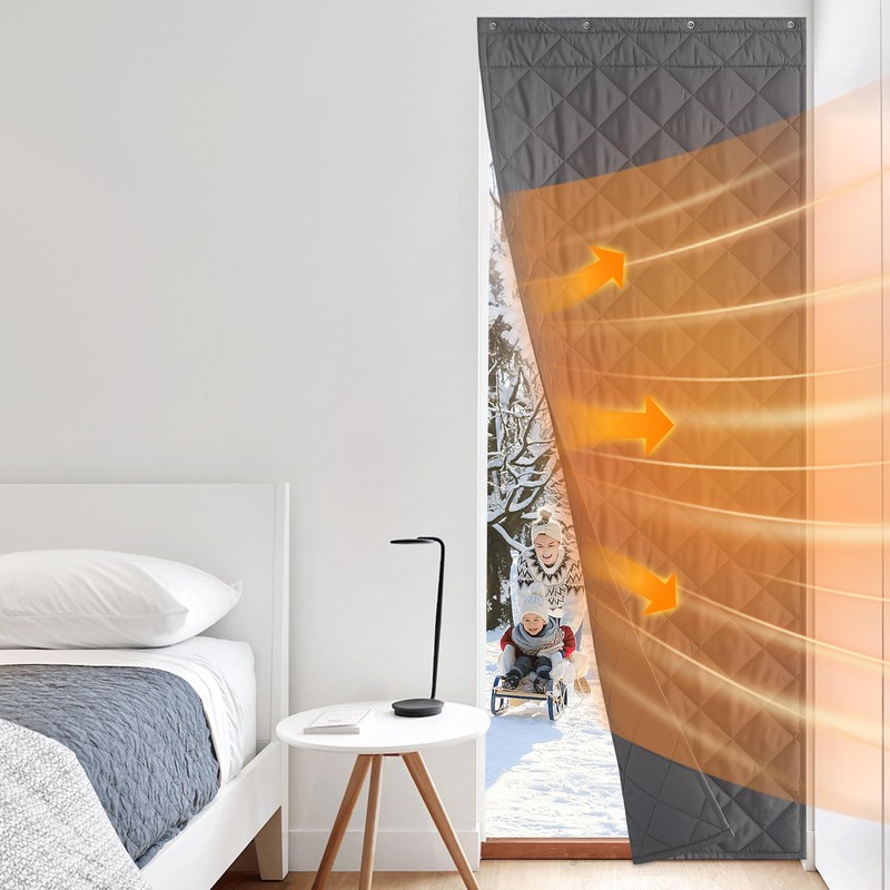 NICETOWN Warm Curtains for Winter, Windproof Waterproof Soundproof Door Shade