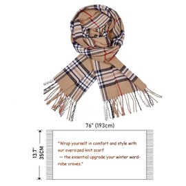 BERYART Reversible Knit Scarf Unisex - All-Season Lightweight Cotton Scarf, Compact Packable Design (Dark)