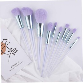 Vaguelly 10pcs Acrylic Makeup Brush Purple Cosmetics Tools for Foundation Blush Eyeshadow Application Durable and Safe Material for Beauty Enthusiasts for Everyday Use