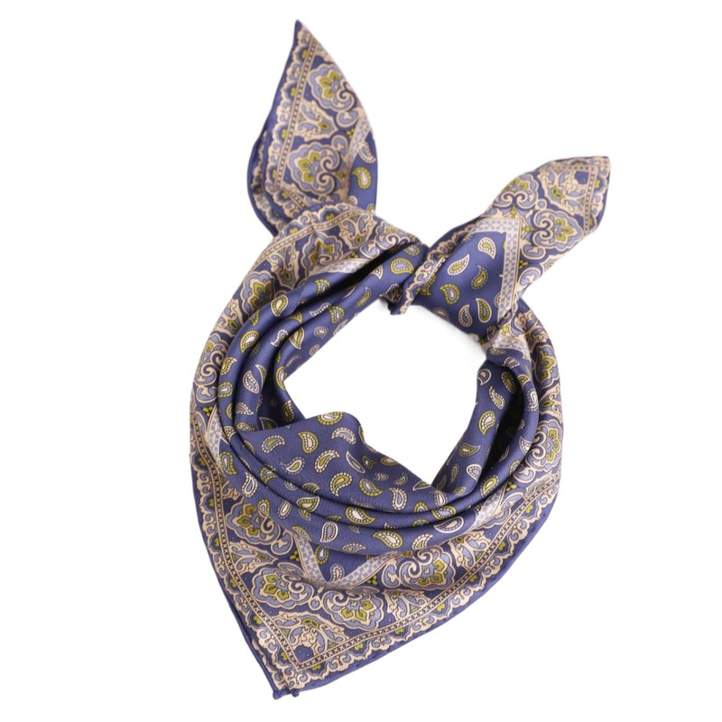 Prettystern Men's Lady Pure Silk Bandana Handrolled Silk Neckerchief Unisex