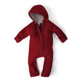 Ehrenkind® Fulled Wool Baby Overalls Made of Natural Virgin Wool | With Zip | Bodysuit for Toddlers and Babies Sizes - Poppy Red, size: 50-56
