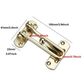 Swing Bar Door Guard Lock Thickened Anti-Theft Door Lock Door Security Guard Zinc Alloy Swing Bar Lock for Home/Hotel/Apartment Black