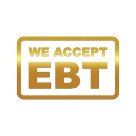Ebt Accepted Here V3 Premium Sticker Decal Mirror Gold Metallic v1 - Mirror Gold - 20" W x 12.28" H