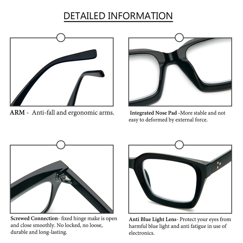 DXYXYO Blue Light Blocking Reading Glasses for Women 1.5 Oversized