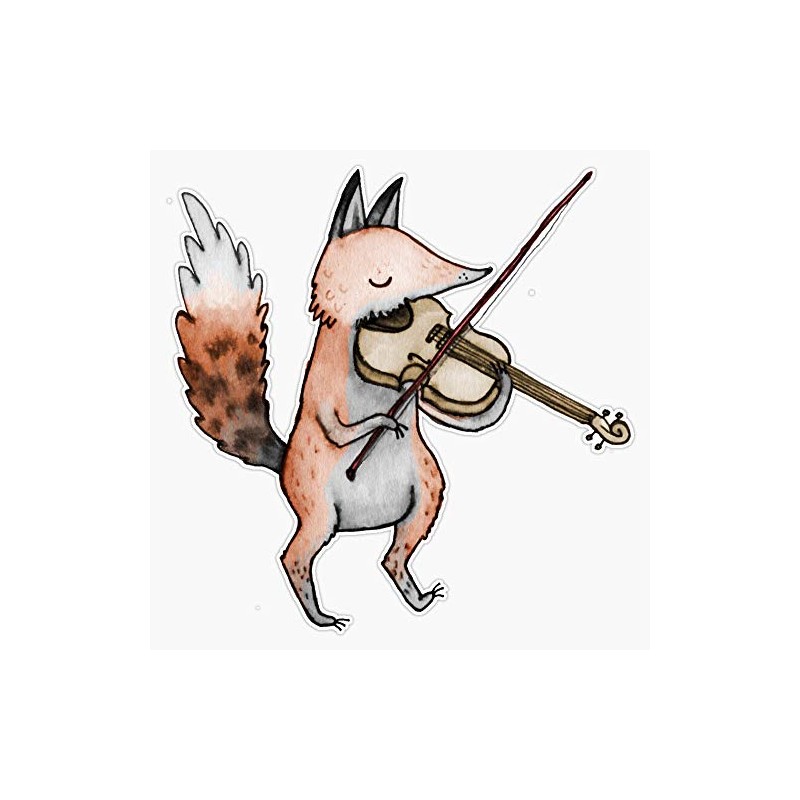 Violin Fox Sticker Decal Vinyl Bumper Stickers Waterproof 5"