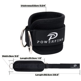 powerfeng - Máquina de cable con correa de tobillo: accesorios de cable de tobillo para gimnasio, tobillo, cable de glúteos, correas de tobillo para piernas y glúteos, puños de tobillo para mujeres