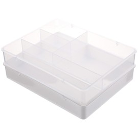 NUOBESTY 2pcs Drawer Organizers Reusable Storage Box Lid Adjustable Dividers for Home Office