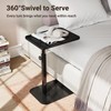 ELYKEN TV Tray Table, C-Shape Couch Desk, 360° Swivel Side