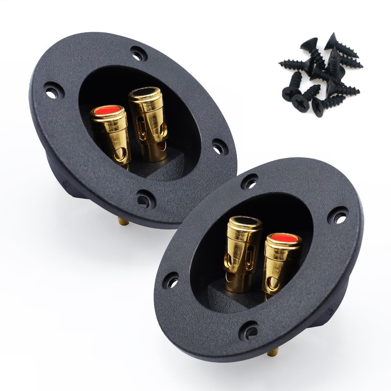 Pastlla 2Pcs 3" x 3" Speaker Box Terminal Cup DIY