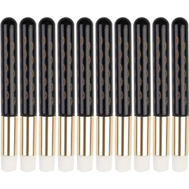 Cepillo Limpiador de Pestañas, Cepillos de champú para Pestañas Faciales, Acrílico de Tubo Dorado para el Hogar (BLACK)