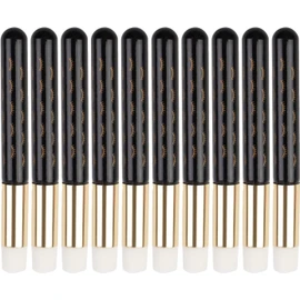 Cepillo Limpiador de Pestañas, Cepillos de champú para Pestañas Faciales, Acrílico de Tubo Dorado para el Hogar (BLACK)