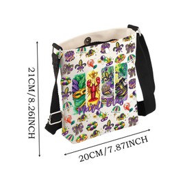 JYTAPP Mardi Gras Crossbody Bag Louisiana Souvenir Crawfish Mardi Gras Gift New Orleans Mardi Gras Party Favors Messenger Bag (beige)
