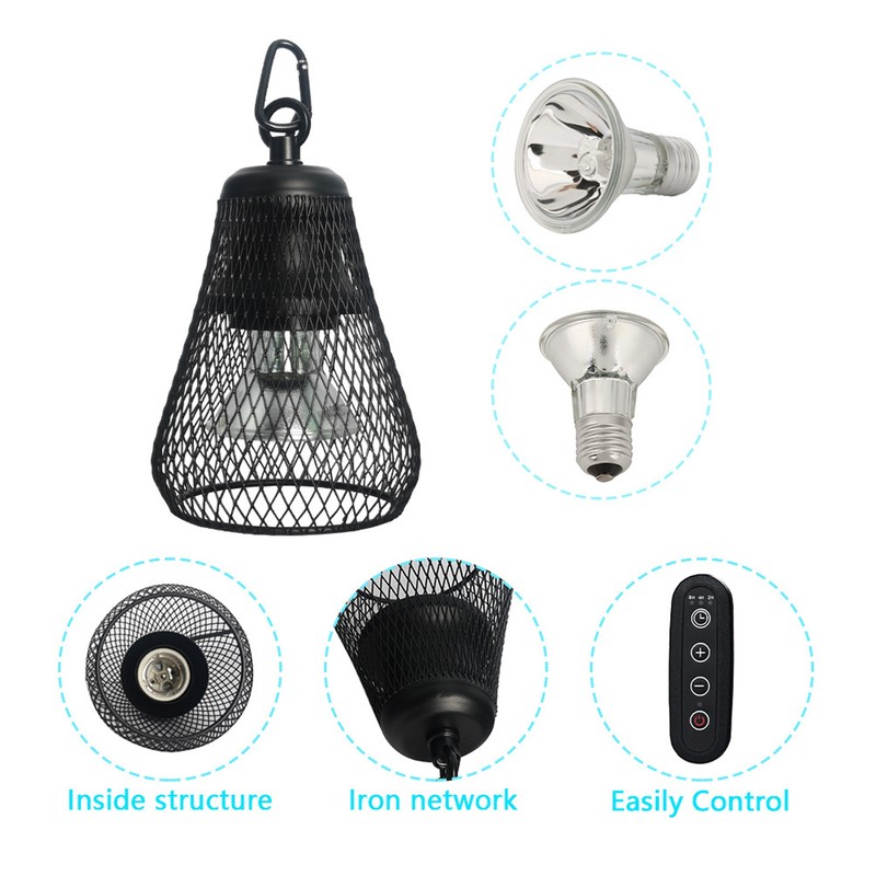 Reptile Lampshade Timed Lightweight Hangable Multifunctional Lightweight Heater Guard