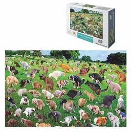1000 Piece Puzzle, 101 Pooping Puppies, Dogs Pooping Puzzle, Interesting Stress Reduction Jigsaw Puzzles, Funny Holiday for Children Adults