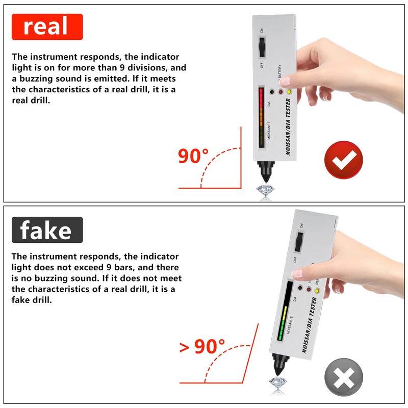 2 Pieces Diamond Tester, High Accuracy Jewelry Diamond Tester, ​Professional