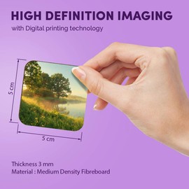 1 x Square MDF Fridge Magnet - Pretty River Riverside View 3997