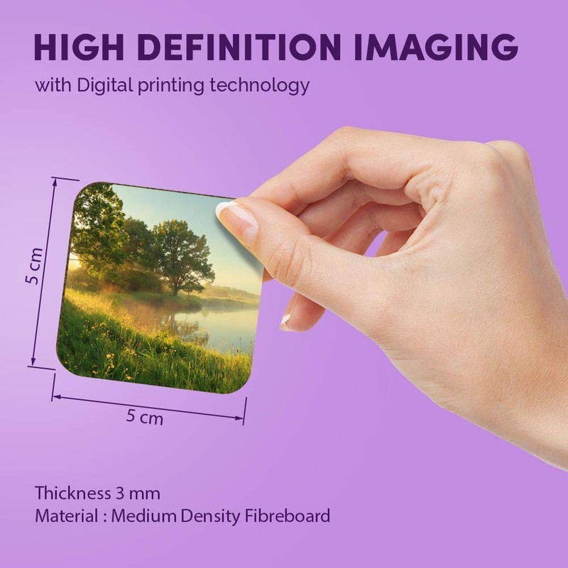 1 x Square MDF Fridge Magnet - Pretty River Riverside