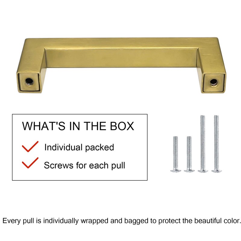 goldenwarm 10Pack 5in Brushed Gold Cabinet Pulls Gold Cabinet Handles